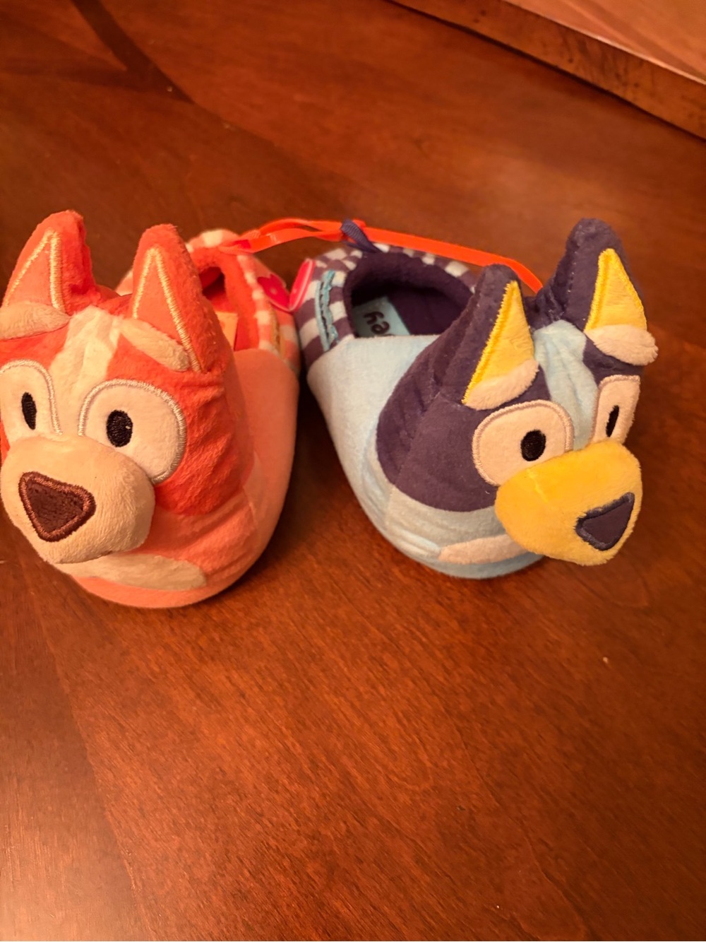 Disney Plush Animal Slippers - Coral Pink & Light Blue